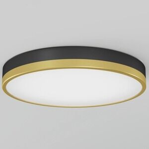Artika Kent LED Ceiling Light Matte Black Gold Accent 15in